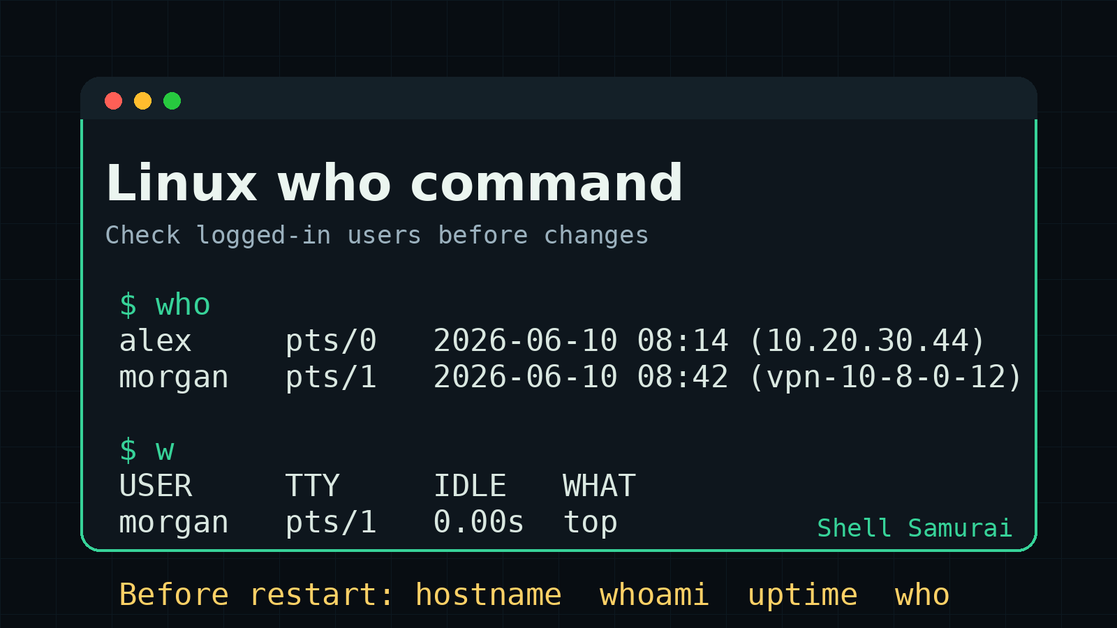 Linux who Command Explained for Beginners